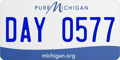 MI license plate DAY0577