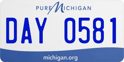 MI license plate DAY0581