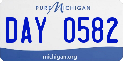 MI license plate DAY0582