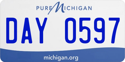 MI license plate DAY0597