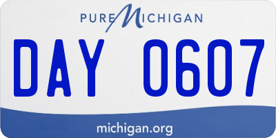 MI license plate DAY0607