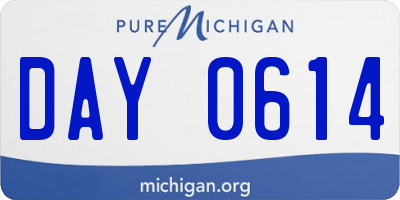 MI license plate DAY0614