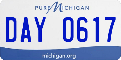 MI license plate DAY0617