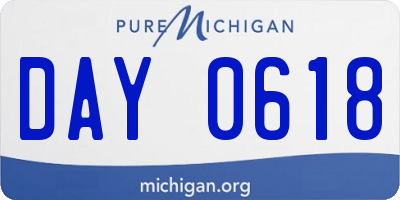MI license plate DAY0618