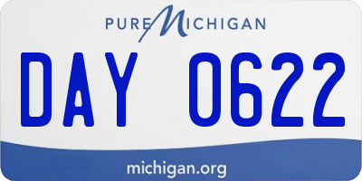 MI license plate DAY0622