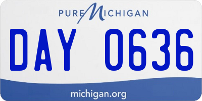 MI license plate DAY0636