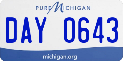 MI license plate DAY0643