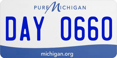 MI license plate DAY0660
