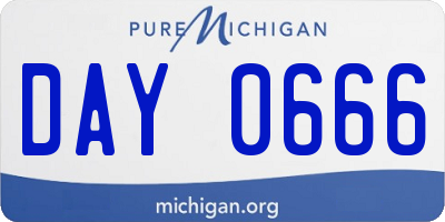 MI license plate DAY0666