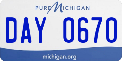 MI license plate DAY0670