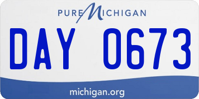 MI license plate DAY0673
