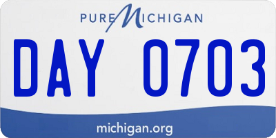 MI license plate DAY0703