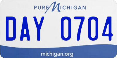 MI license plate DAY0704