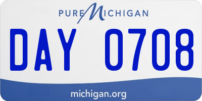 MI license plate DAY0708