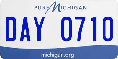 MI license plate DAY0710