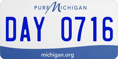 MI license plate DAY0716
