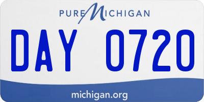MI license plate DAY0720