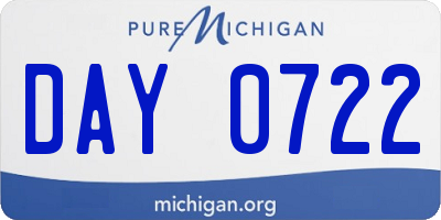 MI license plate DAY0722
