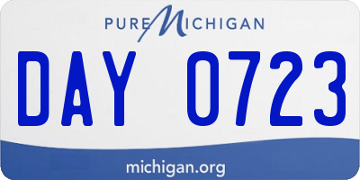 MI license plate DAY0723