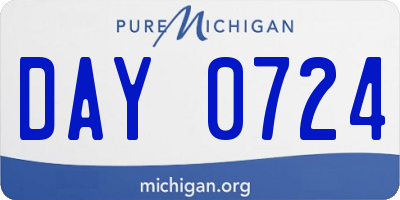 MI license plate DAY0724