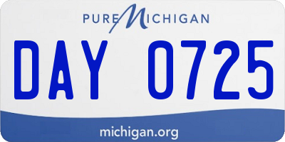 MI license plate DAY0725