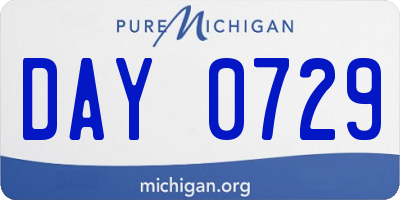 MI license plate DAY0729