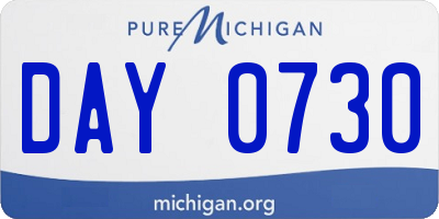 MI license plate DAY0730