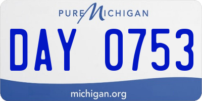 MI license plate DAY0753