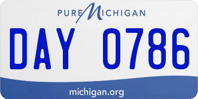 MI license plate DAY0786