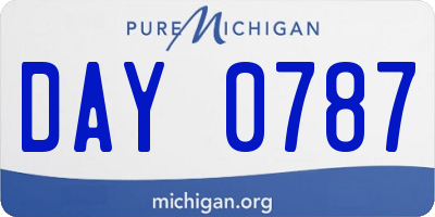 MI license plate DAY0787