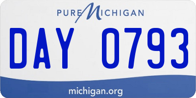 MI license plate DAY0793