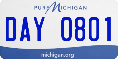 MI license plate DAY0801