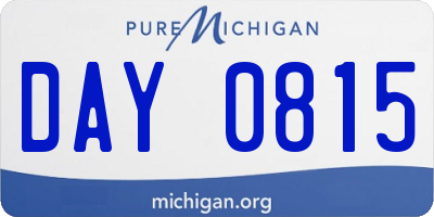 MI license plate DAY0815