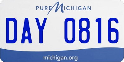 MI license plate DAY0816