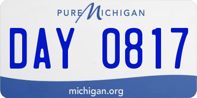 MI license plate DAY0817
