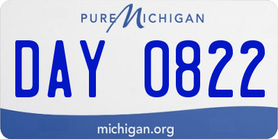 MI license plate DAY0822