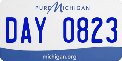 MI license plate DAY0823