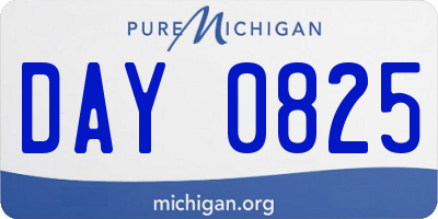 MI license plate DAY0825