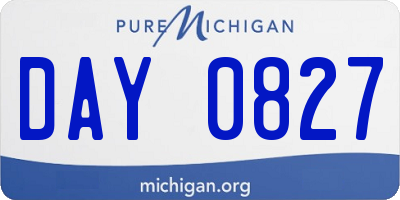 MI license plate DAY0827
