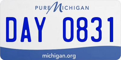 MI license plate DAY0831