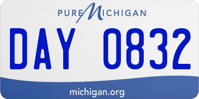 MI license plate DAY0832