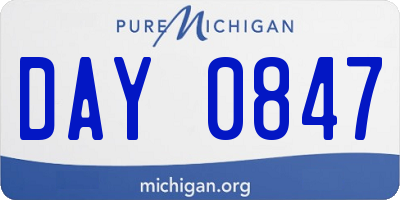 MI license plate DAY0847