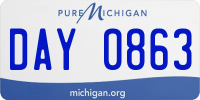 MI license plate DAY0863
