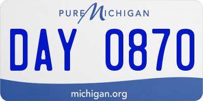 MI license plate DAY0870