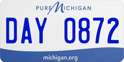 MI license plate DAY0872