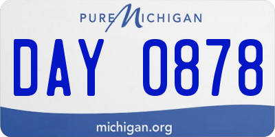 MI license plate DAY0878