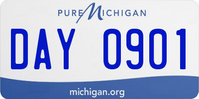MI license plate DAY0901