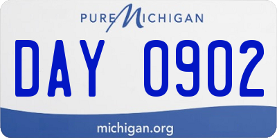 MI license plate DAY0902