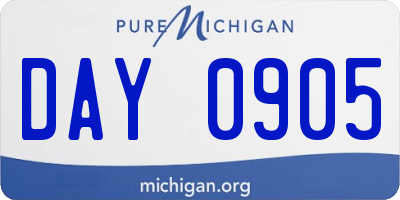 MI license plate DAY0905