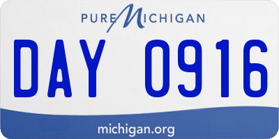 MI license plate DAY0916